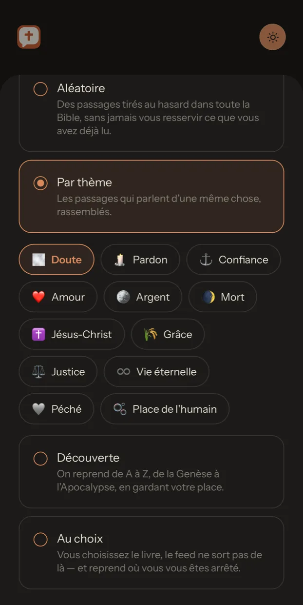 Mode de lecture par thème
